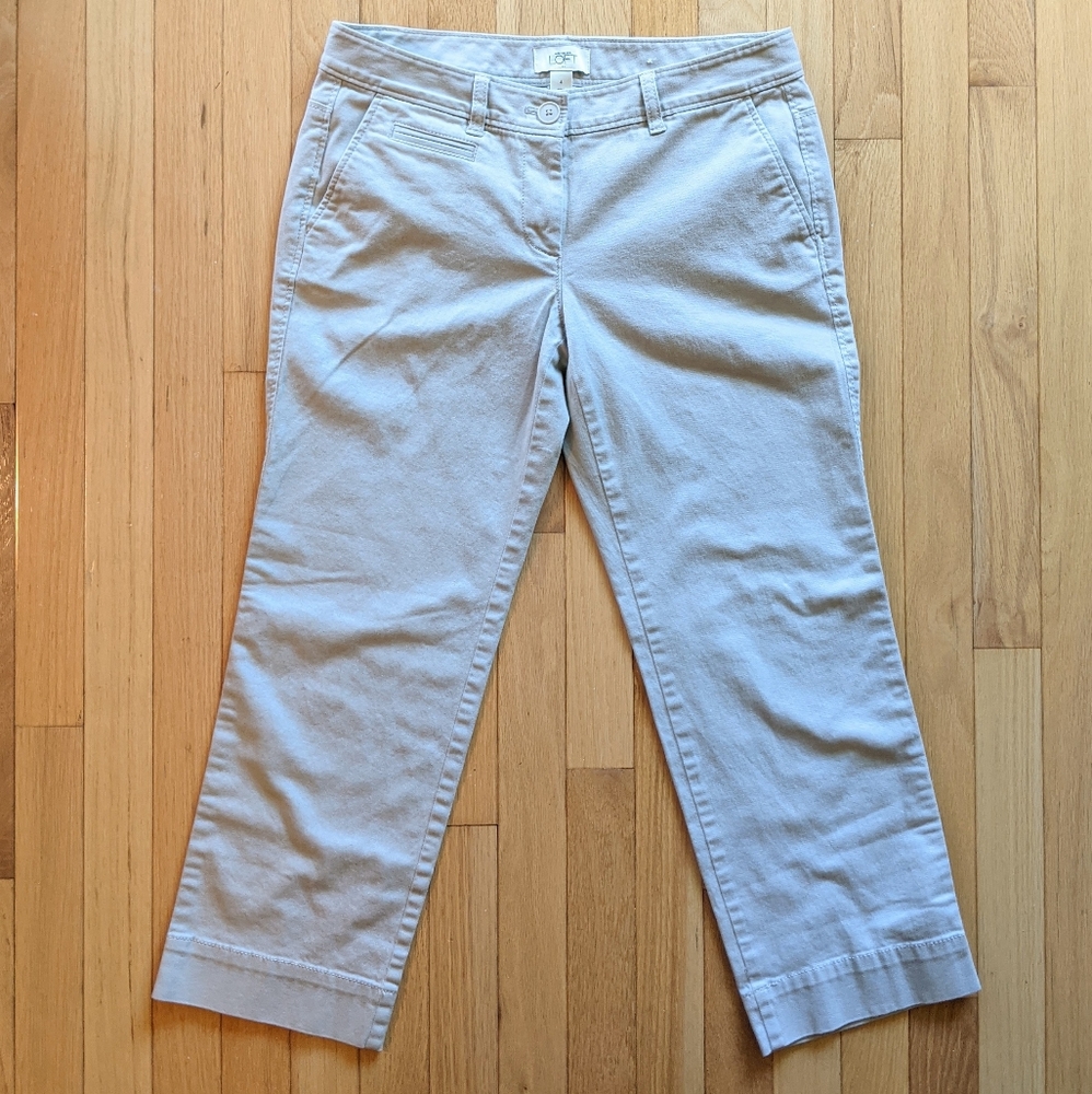LOFT Cropped Capri Kakhi pants